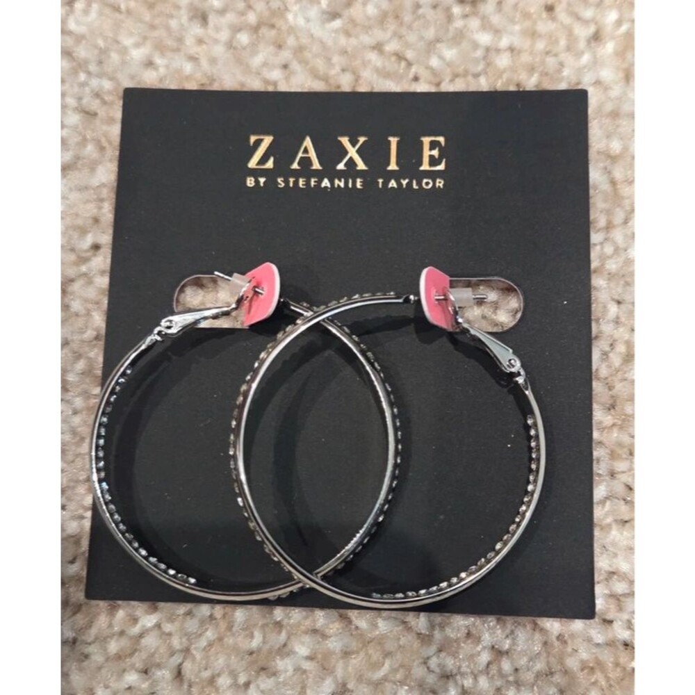 Zaxie by Stefanie Taylor play it by ear rhinestone hoop earrings